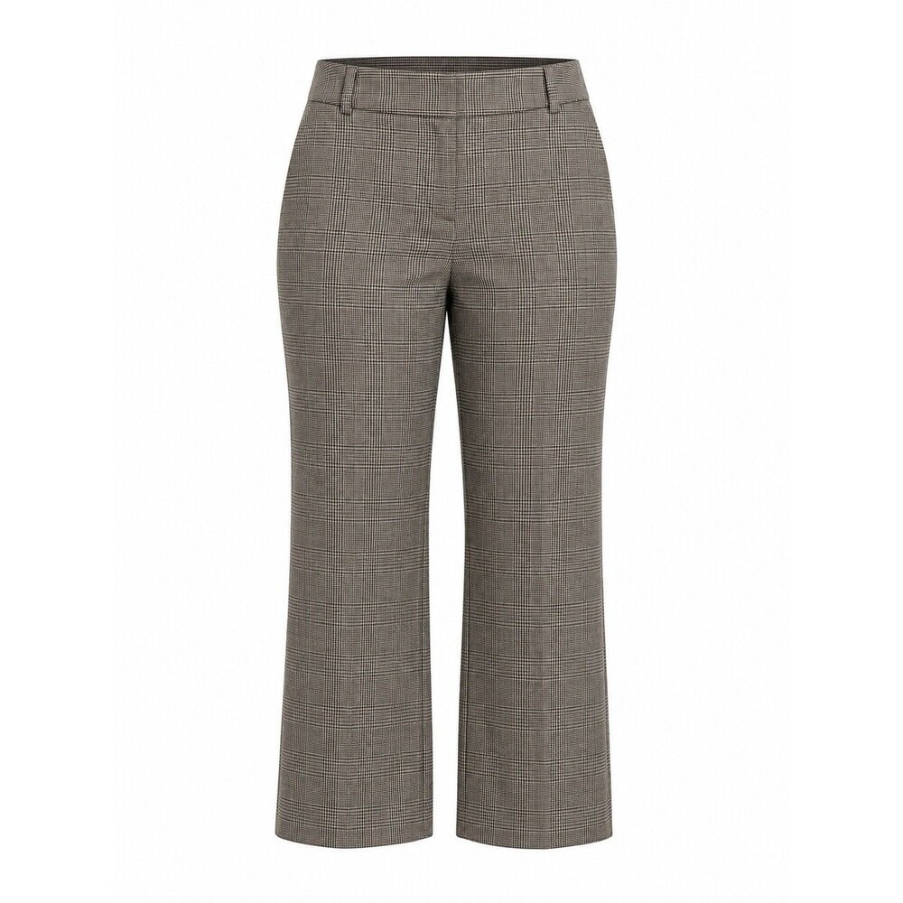 Liz & Co Women’s Size 10 Gray Plaid Stretch Dress Pants Career Office Wide Leg